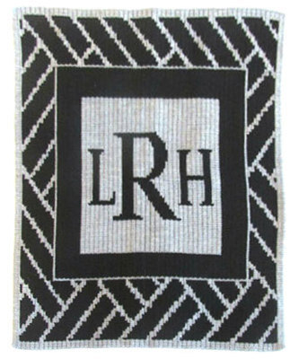 Modern Monogram Knit Blanket
